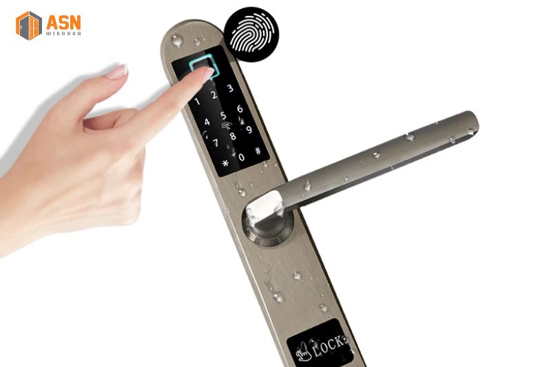 Khóa vân tay cửa nhôm kính