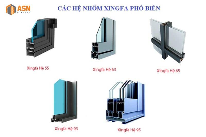 Nhôm Xingfa hệ 93 và hệ 55