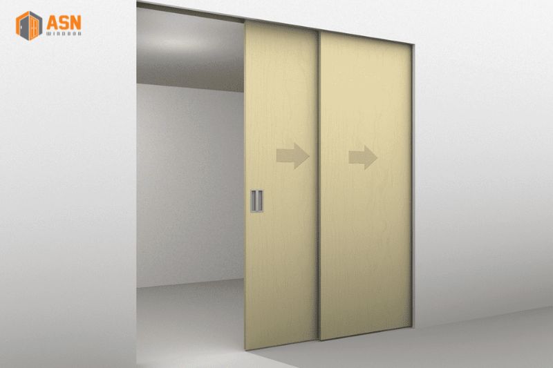 Cách trừ cửa lùa 2 cánh hệ 55