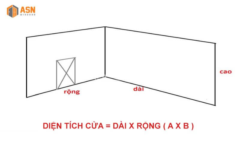 Diện tích cửa chính 4 cánh