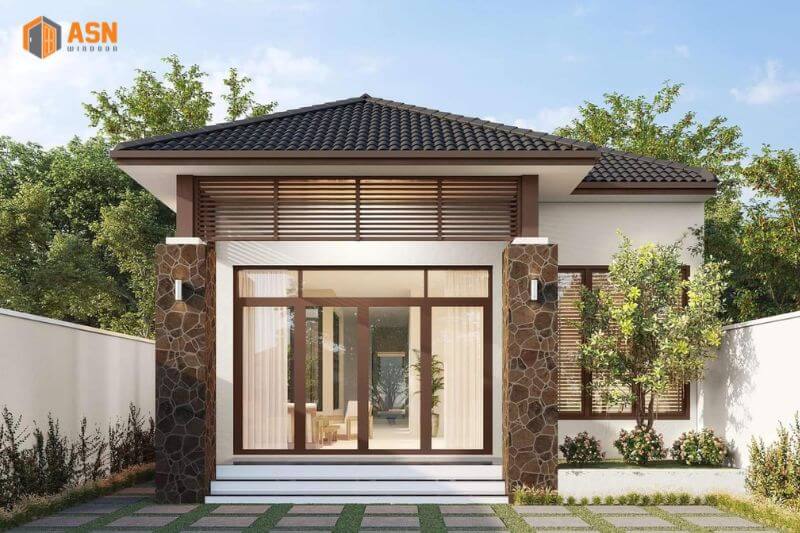Kích thước cửa chính 4 cánh nhà ống 6m