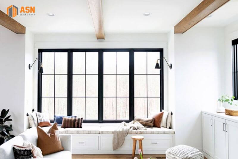 kích thước cửa sổ phòng khách 4 cánh