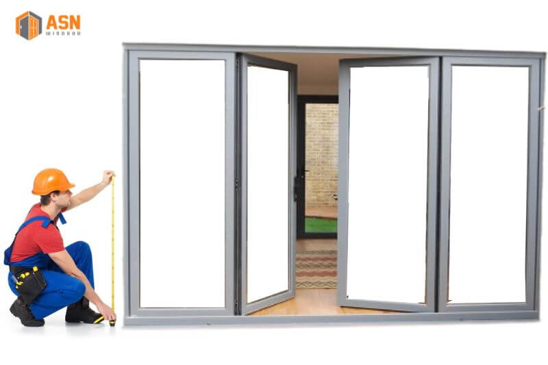 kích thước lỗ ban cửa chính 4 cánh