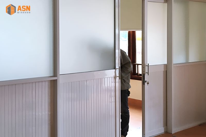 Vách ngăn nhôm kính cửa lùa