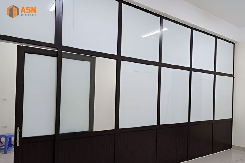 Vách ngăn nhôm kính cửa lùa