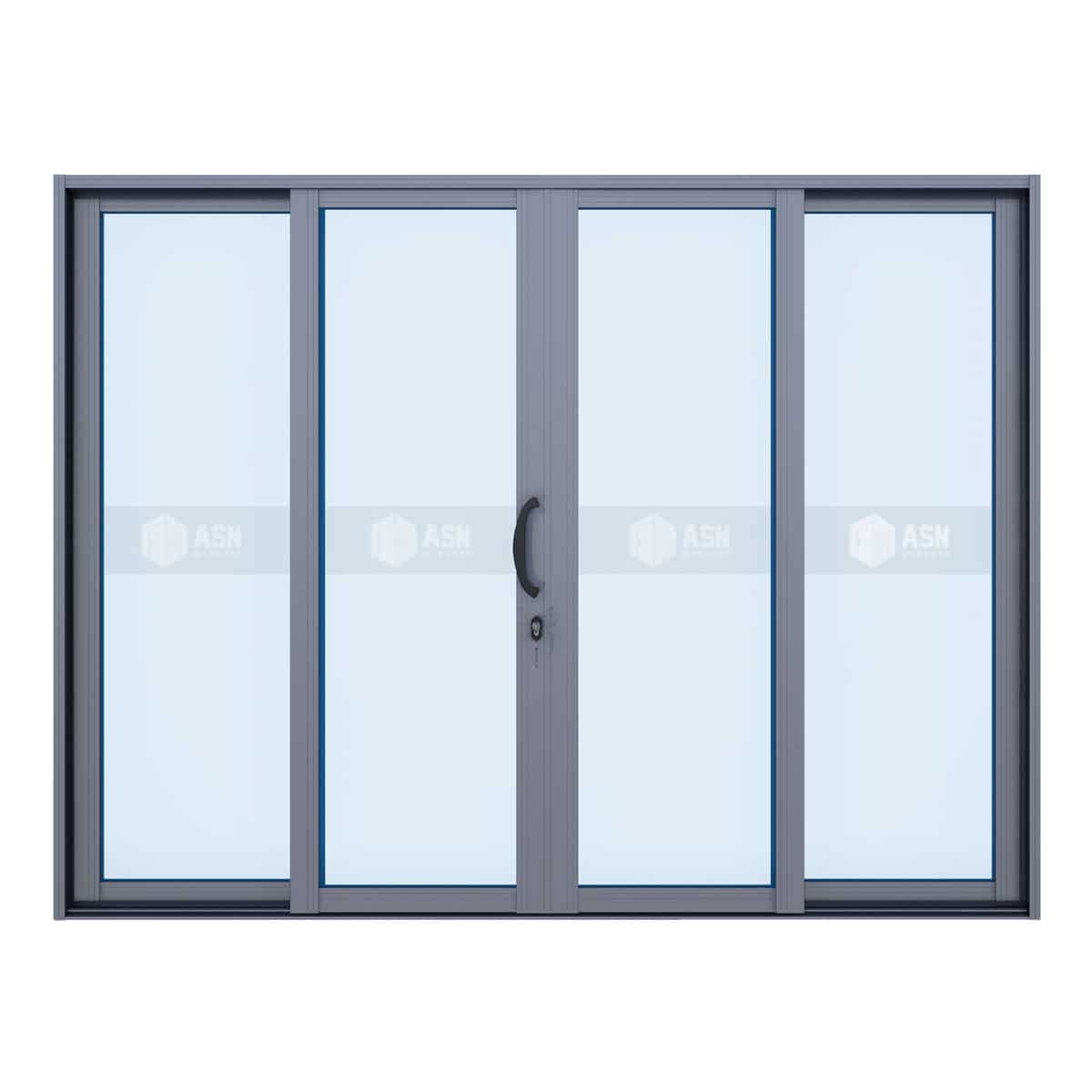 CỬA ĐI 4 CÁNH MỞ LÙA NHÔM XINGFA HỆ PHỔ THÔNG 93