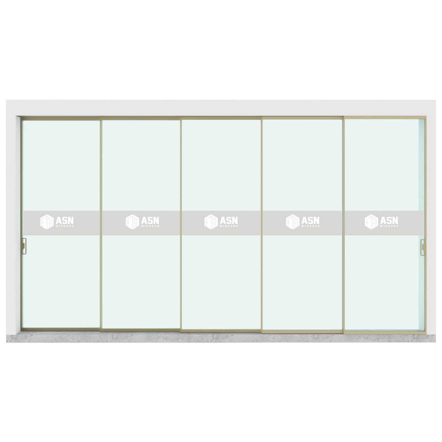 Cửa đi 5 cánh mở lùa nhôm Xingfa hệ Slim System