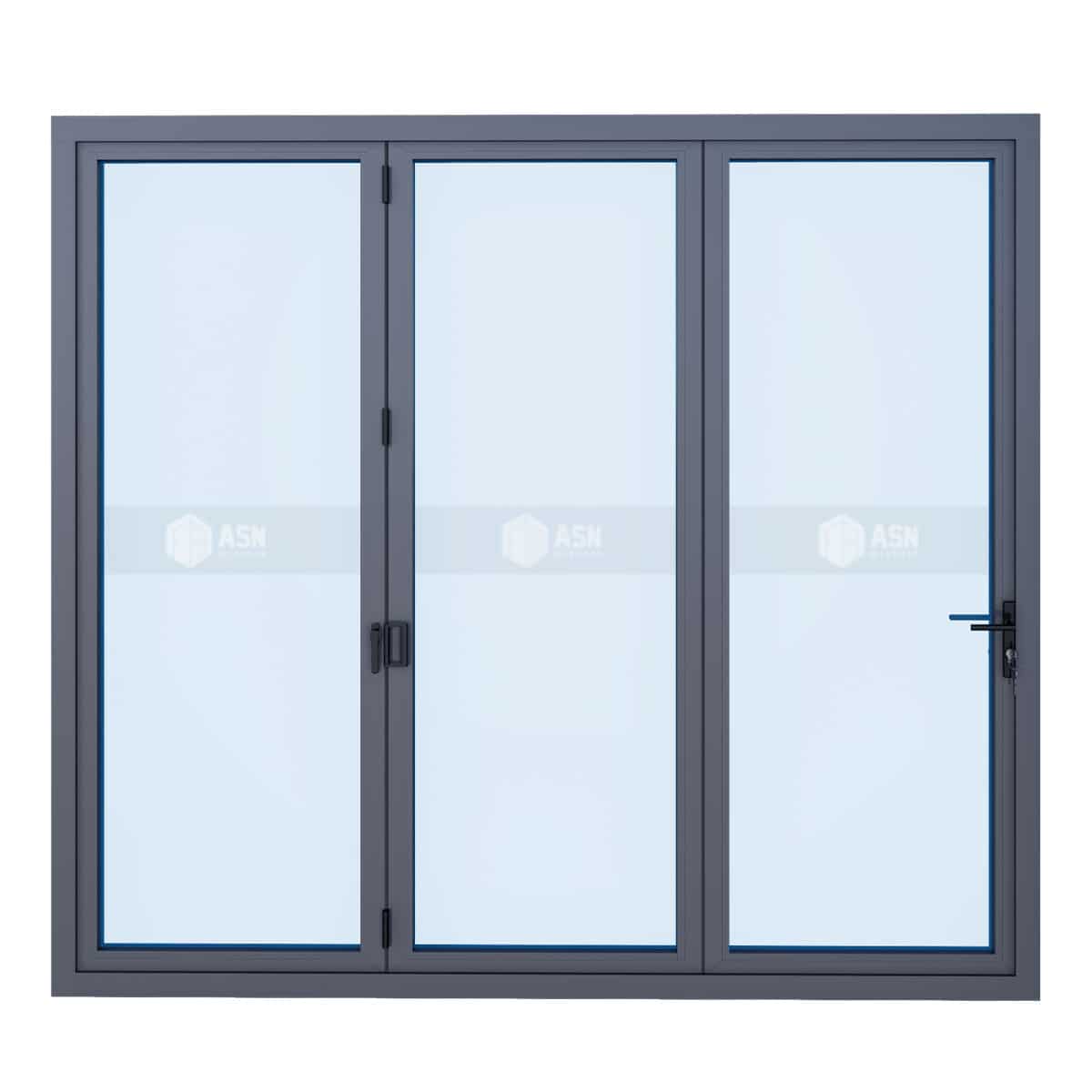 CỬA ĐI 3 CÁNH XẾP TRƯỢT NHÔM XINGFA HỆ PHỔ THÔNG