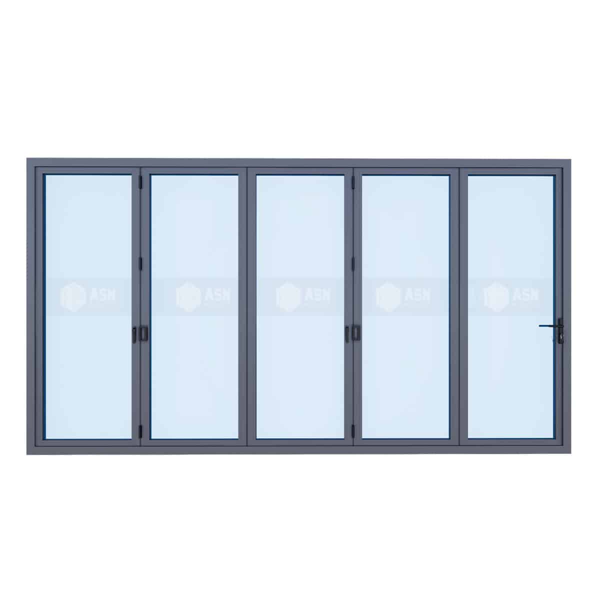 Cửa đi 5 cánh xếp trượt nhôm Xingfa hệ phổ thông