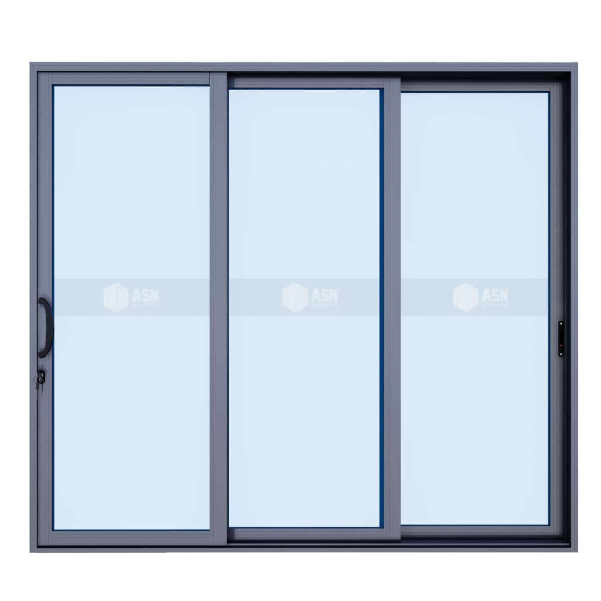 CỬA ĐI 3 CÁNH MỞ LÙA NHÔM XINGFA HỆ PHỔ THÔNG 93