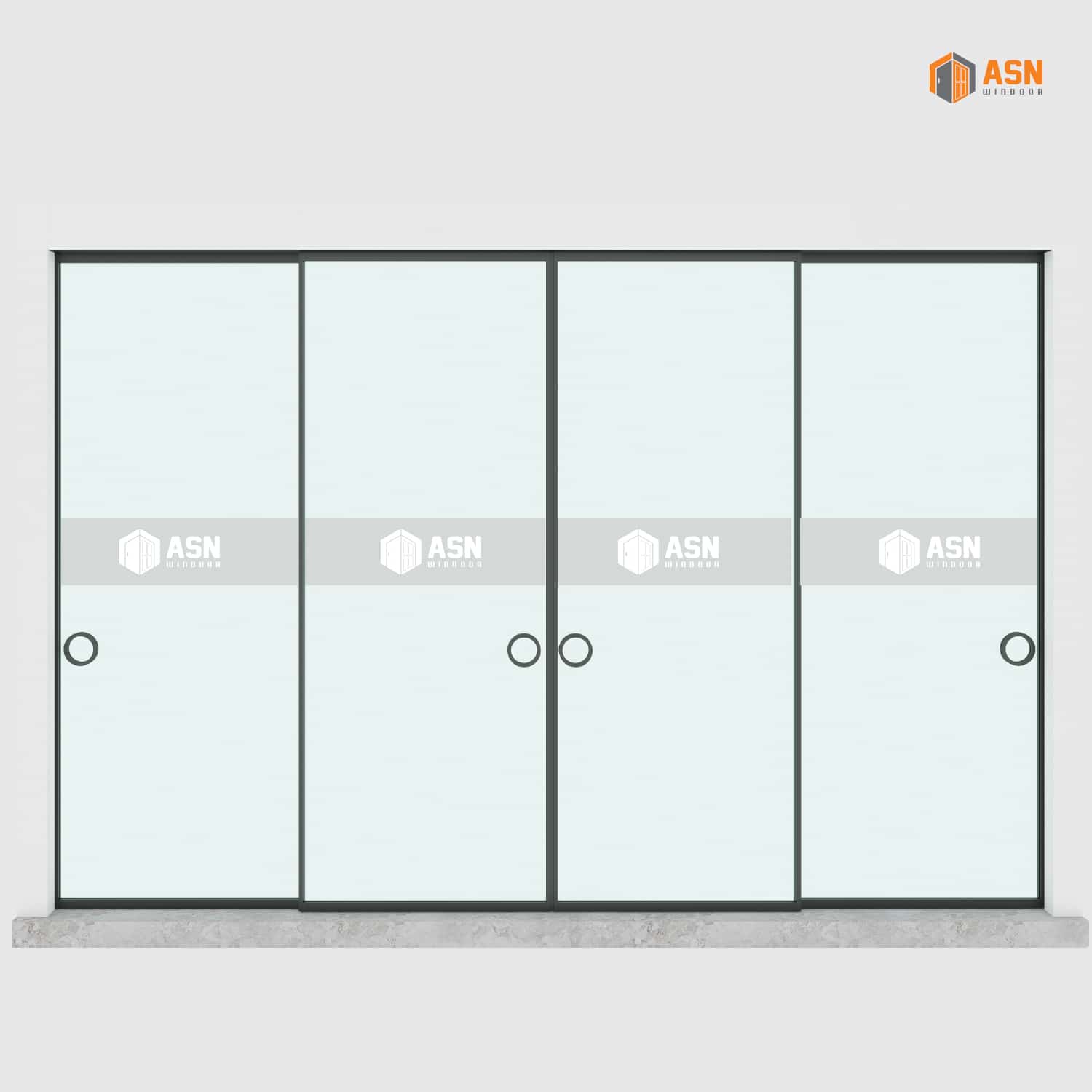 Cửa đi 4 cánh mở lùa nhôm Xingfa hệ Slim System