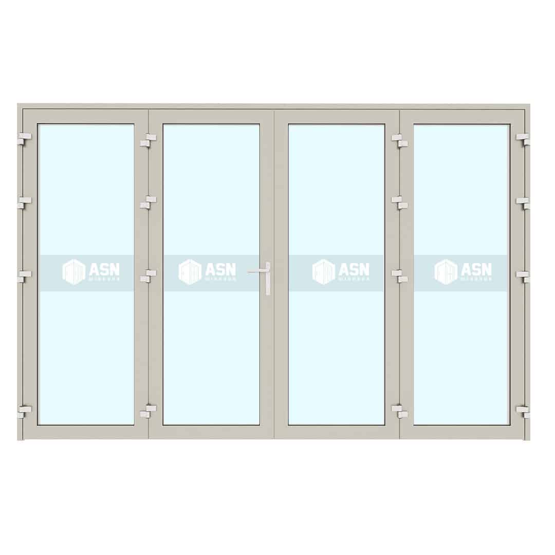 Cửa đi 4 cánh mở quay nhôm Xingfa hệ 55 Anodized-ED