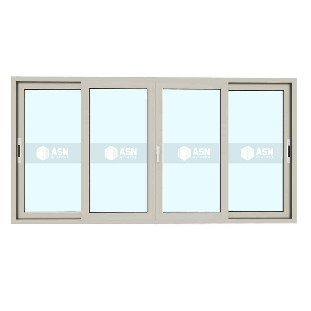 Cửa sổ 4 cánh mở lùa nhôm Xingfa hệ 55 Anodized-ED
