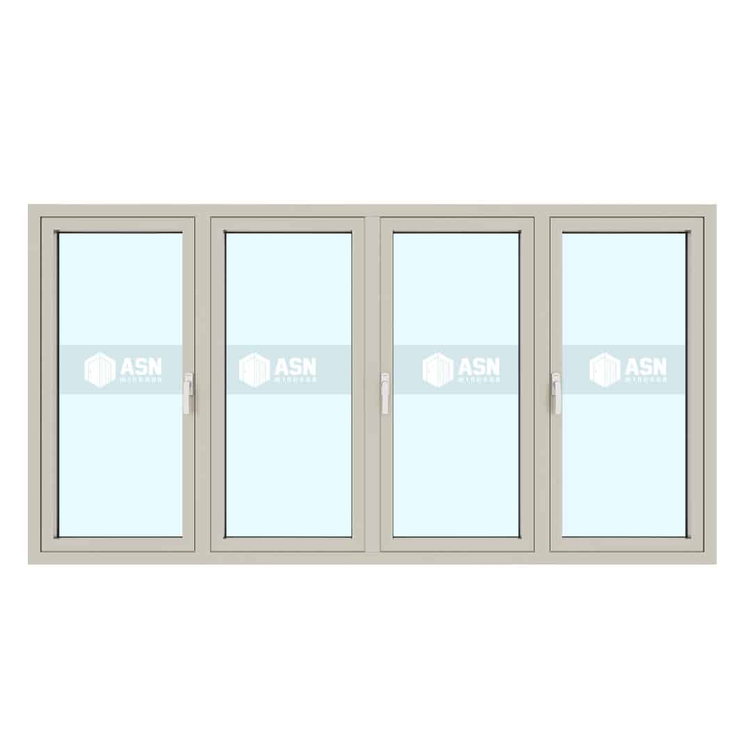 Cửa sổ 4 cánh mở quay nhôm Xingfa hệ 55 Anodized-ED