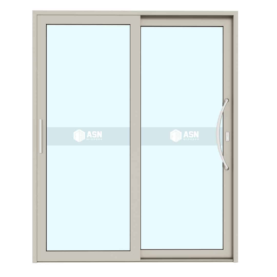Cửa đi 2 cánh mở lùa nhôm Xingfa hệ 55 Anodized-ED