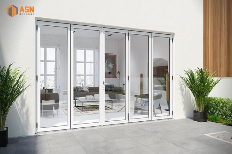 cửa nhôm xingfa 4 cánh màu trắng