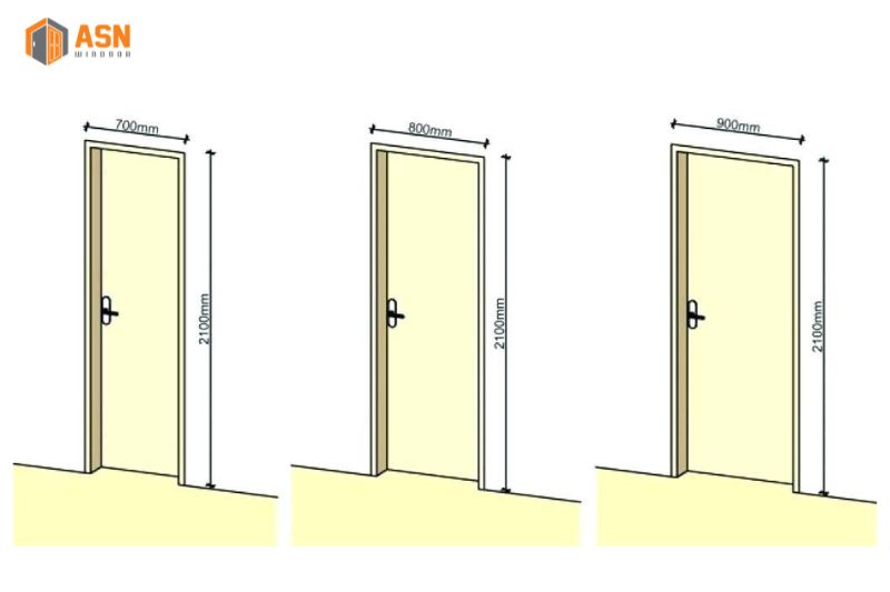 kích thước cửa phòng ngủ 1 cánh nhôm xingfa